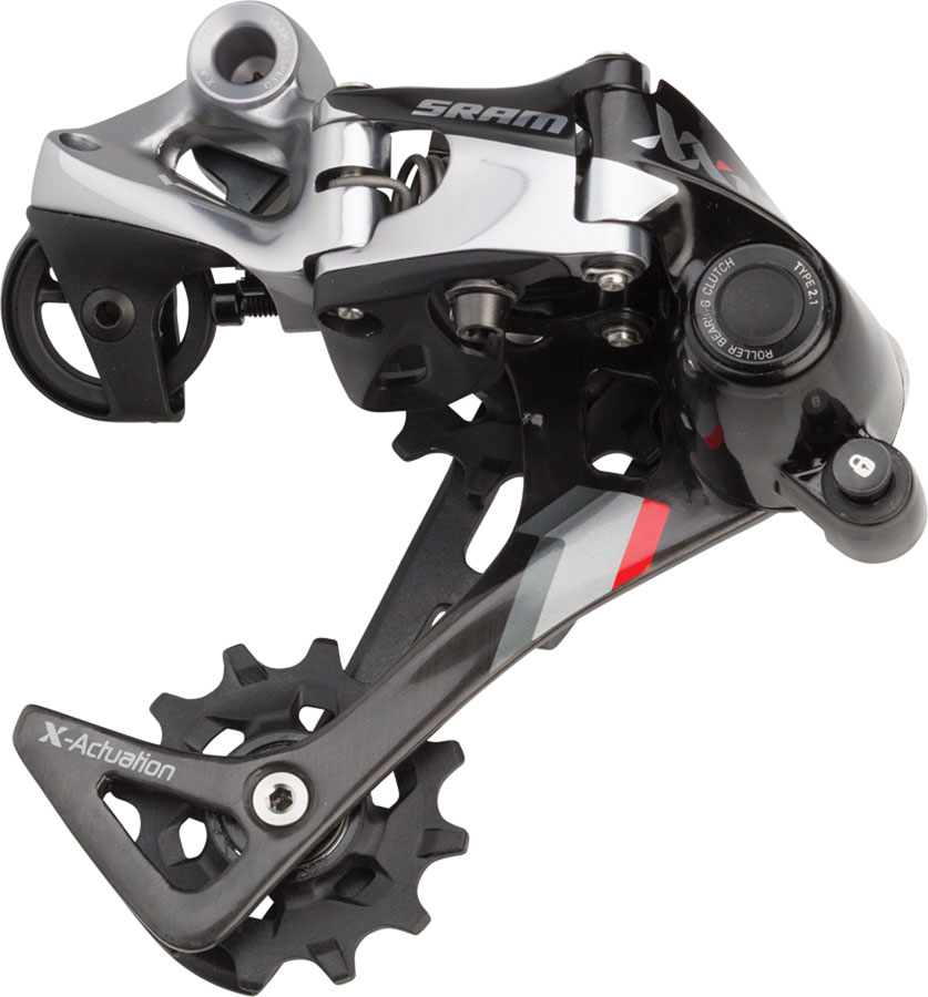 SRAM XX1 Rear Derailleur - 11 Speed, Medium Cage, Black/Red ...