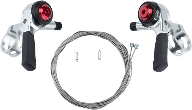 microSHIFT Thumb Shifter Set, 8-Speed, Double/Triple, Shimano