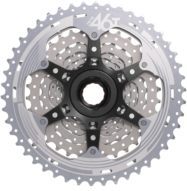 SunRace CSMX9X Cassette - 11-Speed, 10-46t, Metallic Silver, For