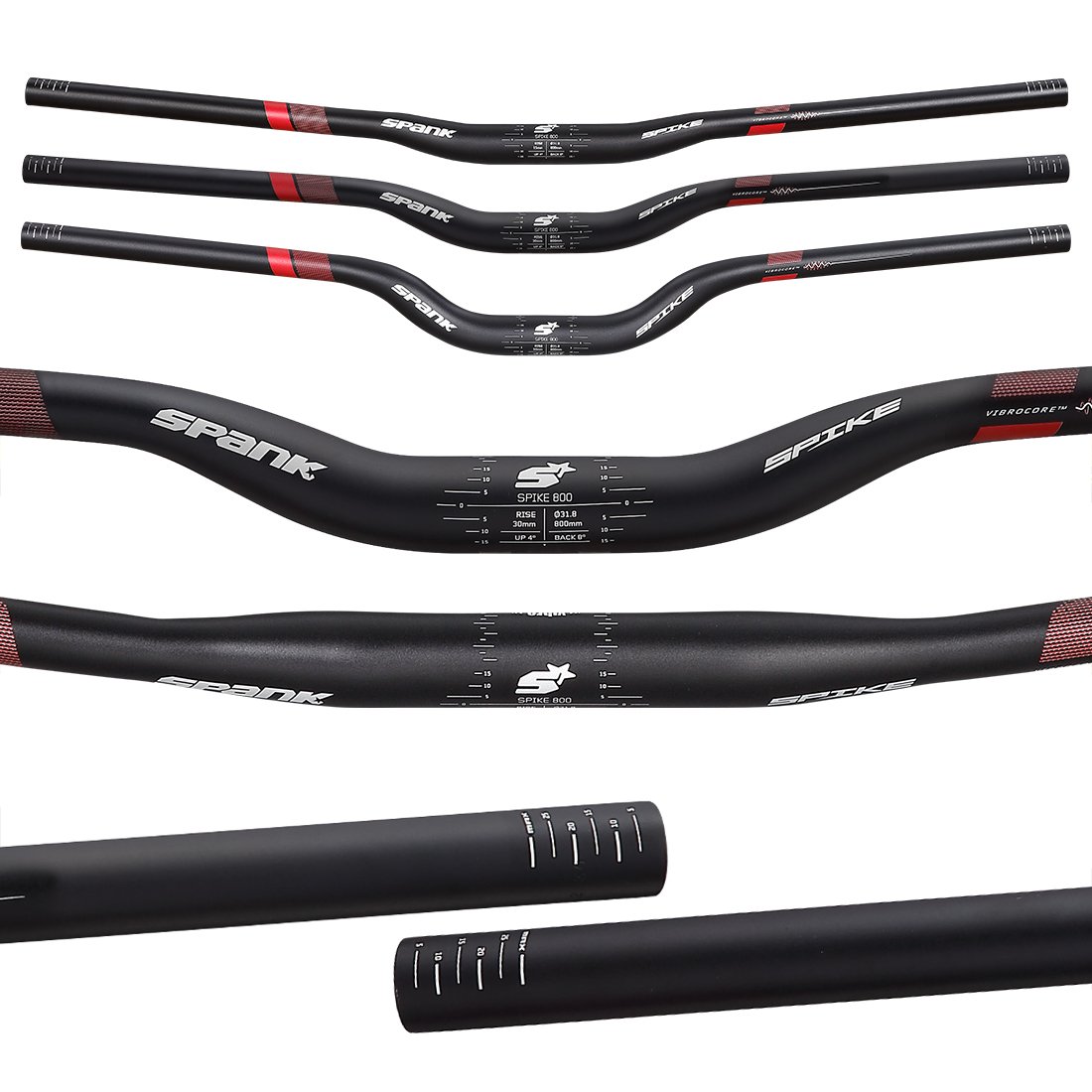 Spank Spike 800 Vibrocore Riser Handlebar: 31.8, 800mm, 50mm Rise