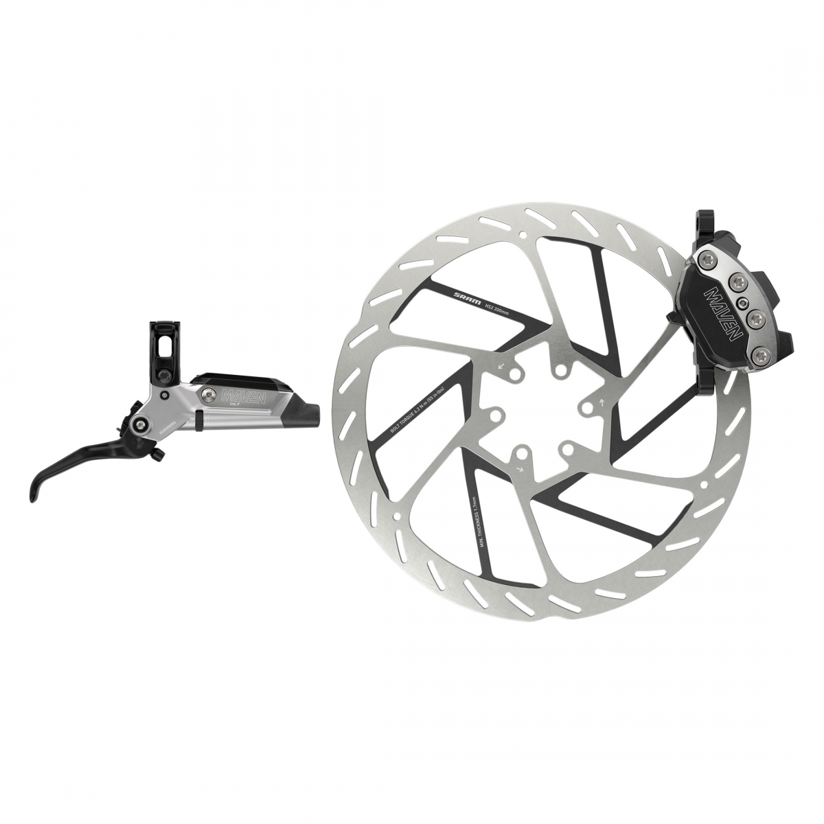 SRAM Maven Ultimate Stealth Disc Brake and Lever - Front, Post