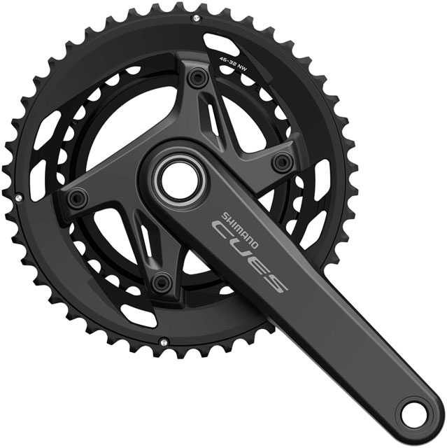 【tn0409】CUES FC-U6040-2 50-34t 172.5 Shimano CUES FC-U6040-2 Crankset - 172.5mm, 9/10-Speed, 50/34t
